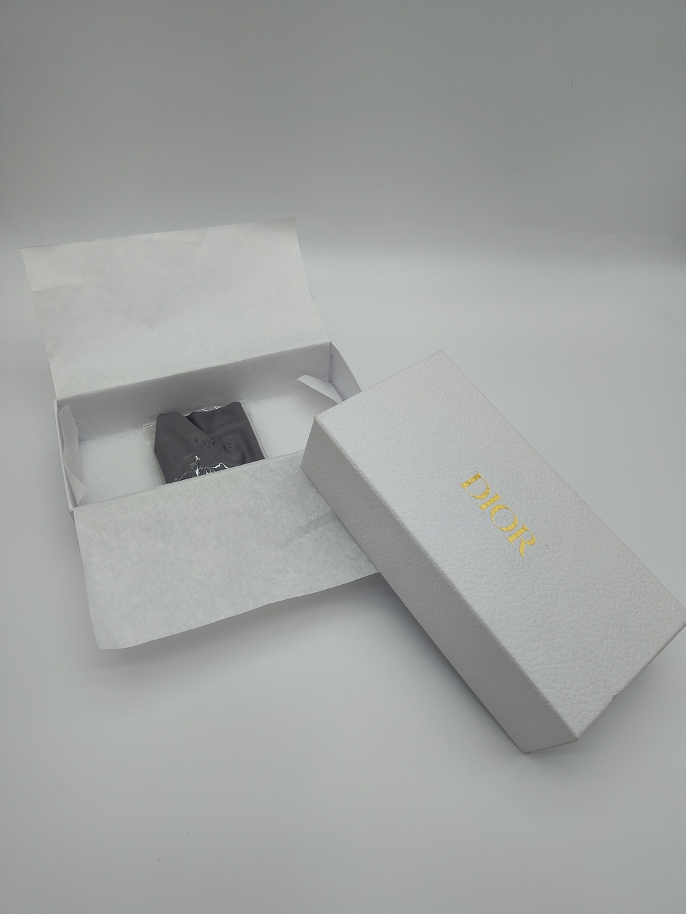 DIOR Eyewear Presentation Box Glasses Case Cleaning Cloth Authentic White Gold